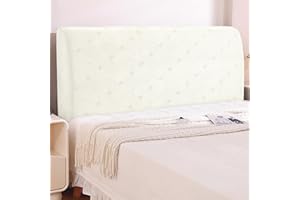Ystyle Copri Testiera Letto, Copri Spalliera Letto Matrimoniale/Singolo Elasticizzata, Copertura Testata Letto Matrimoniale Lavabile, Headboard Cover Antipolvere Universale(180CM, Bianco)