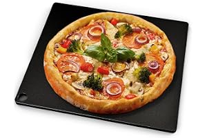 onlyfire Pizzasten, bakstål rektangulär 40,5x35,5, pizzasten för ugn, bakstål för grill och gasgrill, brödbakningssten, tjocklek 6mm, perfekt för att baka pizza, bröd, bakverk, pizzatillbehör