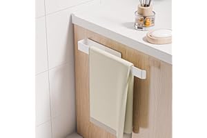 Aikzik Self Adhesive Towel Holder for Bathroom Towel Holder Self Adhesive Towel Bar Stainless Steel (White, 32Lx5Bx3,5H)