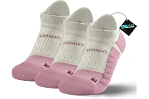 RAHHINT PRO Coolmax Anti-Blister Cushioned Running Socks Ankle Compression for Women and Men, Lightweight Summer Marathon Walking Training (3 Pairs)