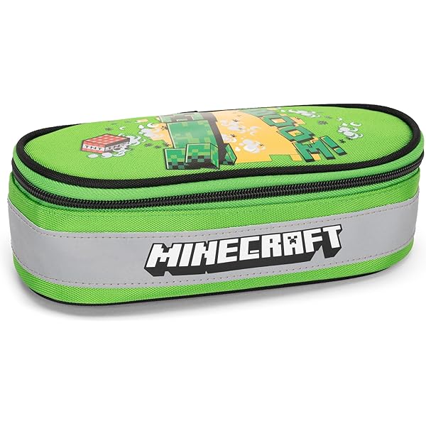Astuccio Tombolino Minecraft Ufficiale - Verde/Nero, 22x8 Cm, Con Zip, Per Scuola - Foto 10