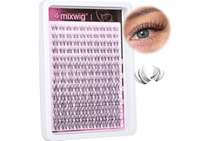 LVMIXWIG Wispy Lash Clusters Natural Lash Extension Invisible Band Eyelash Clusters Extension C Curl 140Pcs Natural Individual Lashes