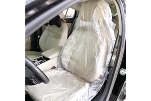 efuturetime Ensemble de 100 pcs Housse de Siège de Voiture Avant Jetable Transparent en Plastique, 140x80cm, Housses de Protection Sièges Auto Universel Imperméables et Anti-Poussière
