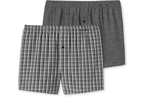 Schiesser Herren 2 PACK Boxershorts Baumwolle Web - Webboxer