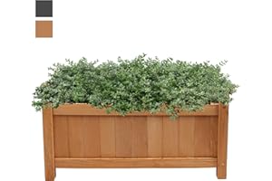MY GARDEN OUTDOOR LIVING My Garden Wooden Rectangular Planter 60CM Heavy Duty Light Weight Large Wooden Raised Bed Planter For Garden Patios & Decking Plant Box Easy To Assemble Ideal For Plants Shrubs Flowers