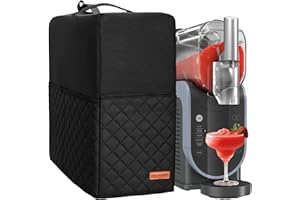CROTIRAD Black Slushie Machine Dust Cover for Ninja Slushie Machine Frozen Drink Maker, Water-Resistant Nylon Cover with Four Quilted Pockets