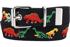 EANAGO Belle ceinture >DINO< en tissu pour enfant – Ceinture universelle pour garçons d'environ 2 à 14 ans – Ceinture enfant garçon