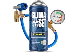 ClimaSet Gas R134a Replacement Car Air Conditioner with Hose - Nature Conscious - Non-Toxic - Corrosion Resistant - Easy to Use on Your Own - 170
