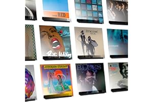 Hudson Hi-Fi LP Vinyl Record Wall Display - 12 Pack - Display Your Daily Listening in Style - Black Satin