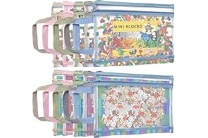 Lanswood 10 Pack Mesh Zipper Pouch Bags, Colored Double-Layer Toy Storage Bags with Zipper, Nylon Board Game Storage, Breathable See Puzzle Building Blocks Toy Storage Bag with Handle (A4)