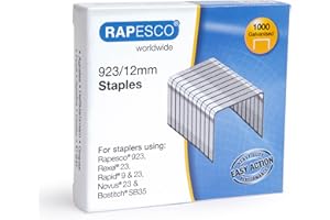 Rapesco 1238 Punti Galvanizzati Professionali Tipo 923/12 mm, Confezione da 1000