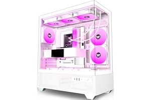 KEDIERS Case PC - ATX Tower Case in vetro temperato con 6 ventole ARGB G800, bianco