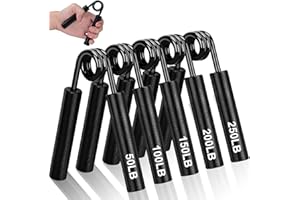 COVVY Zestaw 3/4/5 wzmacniaczy uchwytów (50/100/150/200/250 LBS), z metalu, antypoślizgowy, wytrzymały, do budowania mięśni i regeneracji urazów