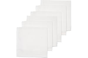 Meyco Baby Uni, 6 sztuk (muślinowe ściereczki, muślinowe ściereczki wykonane w 100% z bawełny, chłonne i szybkoschnące, wielofunkcyjne akcesoria dla niemowląt), białe