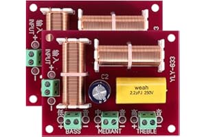Nagoyuki Altoparlante Crossover a 3 Vie da 2 Pezzi da 200 W Treble + Midrange + Divisore di Frequenza del Filtro per Altoparlanti Crossover Indipendenti dai