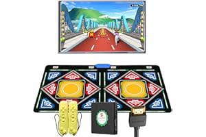 KAXIMON Tapis de Danse pour Enfants, Double Tapis de Danse pour TV avec Port HDMI, équipé d'un récepteur sans Fil, Plug and Play, Support pour Ajouter Vos Propres chansons