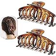 Marrie Large Hair Claw Clips for Thick Hair Nonslip Jumbo Hair Clamp Strong Big Hold Jaws Hair Styling Accessories for Women Girls Size 4.3 Inches (Brown)