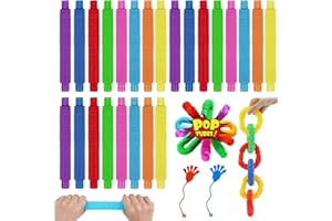 LYJOW 26 Pezzi Pop Tubes Fidget Toys Giocattoli Sensoriali Mini Pop Tubes, Tubi Pop Stretch Multicolore, Pop Tubes Pop Tubes Giochi Bambini Giochi Adatto a Bambini Ragazzi e Adulti