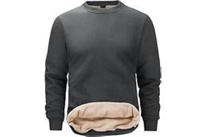 Tansozer Men's Warm Sweatshirts Winter Jumper Thermal Fleece Lined Pullover Sherpa Sweater