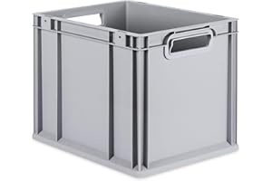 aidB Eurobox NextGen Grip, 400x300x320 mm, Griffe offen, robuste Plastikbox aus Kunststoff mit ergonomischen Griffen, stapelbare Kunststoffkiste, ideal für die Industrie, 1St.
