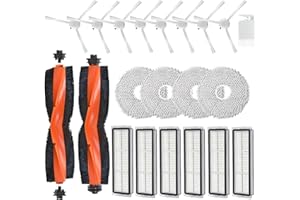 NIXOOT 21 Stück Zubehörset für Dreame L10s Ultra / L10 Ultra/Xiaomi X10+ Staubsauger Roboter, Ersatzteile 2 Hauptbürste 4 Wischpad 6 HEPA Filter 8 Seitenbürste 1 Reinigungszubehör