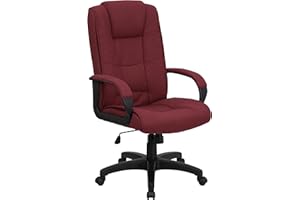 Flash Furniture Jessica wysokie oparcie, burgundowe krzesło biurowe, obrotowe krzesło biurowe z ramionami