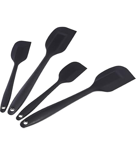 Set Spatole In Silicone 5 Pezzi: 2 Spatole + 3 Mini Leccapentole, Ideali Per Cucina E Beauty, Con Foro Per Appenderle