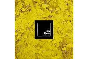 Mr. Epoxy Farbchips für Bodenbeschichtung (1 kg, Gelb) - Epoxidharz Deko Chips - Terrazzo Flakes (Farb Chips) für Garagenböden, Keller & Werkstatt