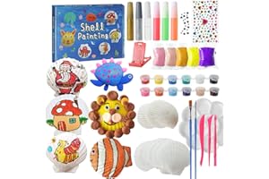 HBAID Kids Sea Shell Painting Kit, Arts & Crafts Painting Gifts for Boys Girls, Creative Craft Activities DIY Toys for Age 5 6 7 8 9 10 11 12 Year Old, Birthday Easter Halloween Rainy Day Party Presents