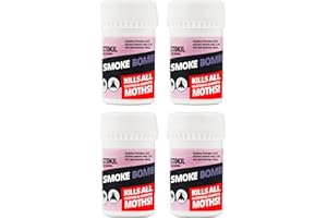 InsectoKil Moth Killer Smoke Bombs For The Home | Professional Strength Moth bombs for Wardrobe, Moth Bombs for Carpet & Indoor Treatment (Pack of 4, 3.5g Mini Smoke Bombs)