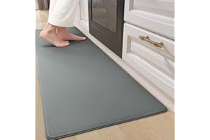 Color&Geometry Kitchen Rugs, Kitchen Runner Rug Kitchen Floor Mat, Cushioned Anti-Fatigue Kitchen Mat, Non Slip Waterproof Comfort Standing Padded, Memory Foam Kitchen mat, 17"x59", Grey