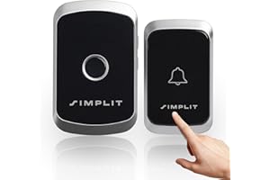 SIMPLIT Funk Türklingel “A20” - Haustürklingel Modernes Design - 280m Reichweite Klingel Haustür - Türklingel Funk 36 Melodien - Doorbell Wireless