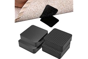 FASCETTA Rug Gripper For Carpeted Floor 24pcs From Rug To Carpet Stop Rug Slipping Rug Grippers 5 x 5 cm Washable Reusable Carpet Non Slip Sticky Grips For Carpeted Floor Stair Sofa Cushion Car Boot Liners
