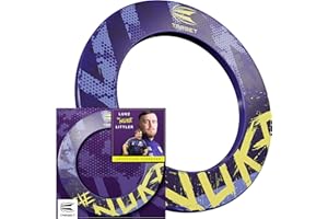 ‎TARGET DARTS Target Darts Luke Littler Dartboard Surround | The Nuke Dart Board Schutzring, kompatibel mit Allen Steeldarts Dartscheiben, lila & gelbe Dart Surrounds, einfach installierende Wandschutz Außenringe