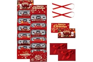 KENMOHUO 2Pcs Christmas Money Envelopes or Christma Cash Cards Holder, Christmas Money Gift Wallet, 6 Slots Surprise Xmas Gift Card Holder for Santa Cash Supplies, Holiday Birthday Party Supplies(Red)