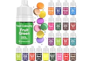 FANKOO Food Colouring – Food Colours Set for Cakes Baking, Biscuits, Macaroon – Highly Concentrated Food Colouring for Cake Decoration, DIY Slime, Craft Colouring (22X 6ml)