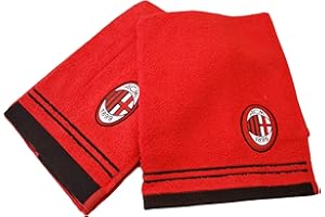 GERMINI COPPIA ASCIUGAMANI SPUGNA PURO COTONE 1+1 SQUADRE CALCIO OFFICIAL PRODUCT MILAN INTER JUVENTUS (A.C MILAN)
