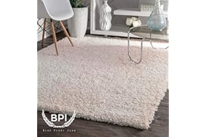BPIL Shaggy Rugs Soft plain Thick Pile Large Small Antiskid Area Rug (IVORY, 60X110CM)