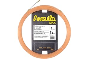 Anguila Max | Guía Pasacables | Terminales Mixtos | Monofilamento | BI-Nylon | Color Salmón | Diámetro 4mm | 12 metros