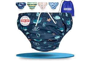 ‎KIDVERSE KIDVERSE Schwimmwindel Baby Badehose ab 1 bis 2 Jahre - Hautfreundliche Schwimmwindeln wiederverwendbar & saugstark - Badewindel Baby Schwimmhose inklusive Tragetasche