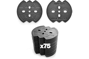 WINFAITH Lot de 75 Agrafe pour Toile de Paillage Noir (60 x 50 x 3 mm) Agrafe Bache Jardin pour Fixation Toile de Paillage Made in Italy, Agrafes en Plastique Résistant