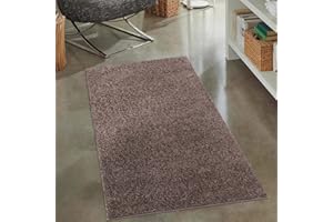 carpet city Dywan Shaggy z wysokim runem, jednokolorowy, uniwersalny, nowoczesny, puszysty, miękki, do sypialni, 80 x 150 cm, brązowy, 80 x 150 cm