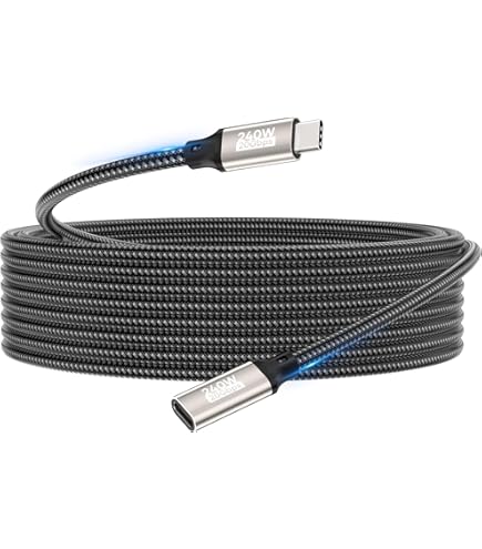 Aceyoon USB-C Verlängerungskabel 1M, 240W, 20Gbps, 4K@60Hz - Kompatibel Mit MacBook, IPhone, IPad, Switch