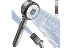 Magichome Hard Water Filter Shower Head with 6 Spray Modes, 360° Swivel Head & On/Off Pause Button, Removes Chlorine & Impurities for Skin & Hair Care