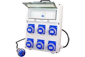 VSDITALIA - Quadro Elettrico di Distribuzione Industriale da Cantiere Portatile ASC - 6 Prese CEE IP67 da 16A - Magnetotermico da 16A - Quadro Monofase Con Certificazione