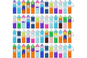 HOUT 52PCS Keyring Fidget Toys Set - Pop Keyring Party Bag Fillers for Kids - Poppet Keychain Stress Relief Sensory Toy - Party Favour Gifts for Kids