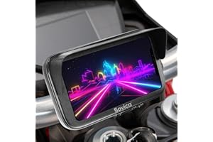 SOVICA Soporte movil Moto Impermeable con Cargador 2.1A Sistema Unico conexion rapida Funda con Visera antireflejos Valida para Smartphones hasta 7.5" sujecion al Manillar irrompible