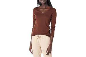 Amazon Essentials Damen Regular-Fit Leichter Langarm-Pullover V-Ausschnitt (In Übergröße Erhältlich)