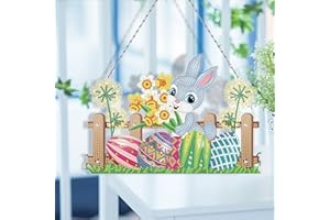 ZOYIEP Diamond Painting 5D Kits, Diamant Painting Bilder Ostern Kranz Set mit Hängekette Diamanten Malerei Bilder für Wand Und Eingang Dekoration (A)