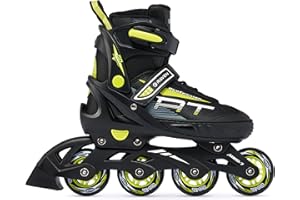 RAVEN Patines en línea Profesionales Ajustables y modificables Negro/Lime, 38-42(25cm-27,5cm)